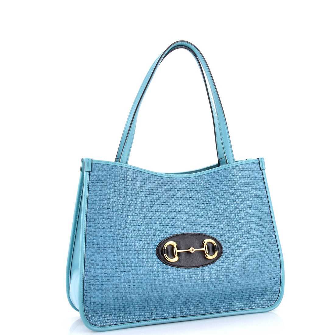 Horsebit 1955 Tote Raffia and Leather Medium