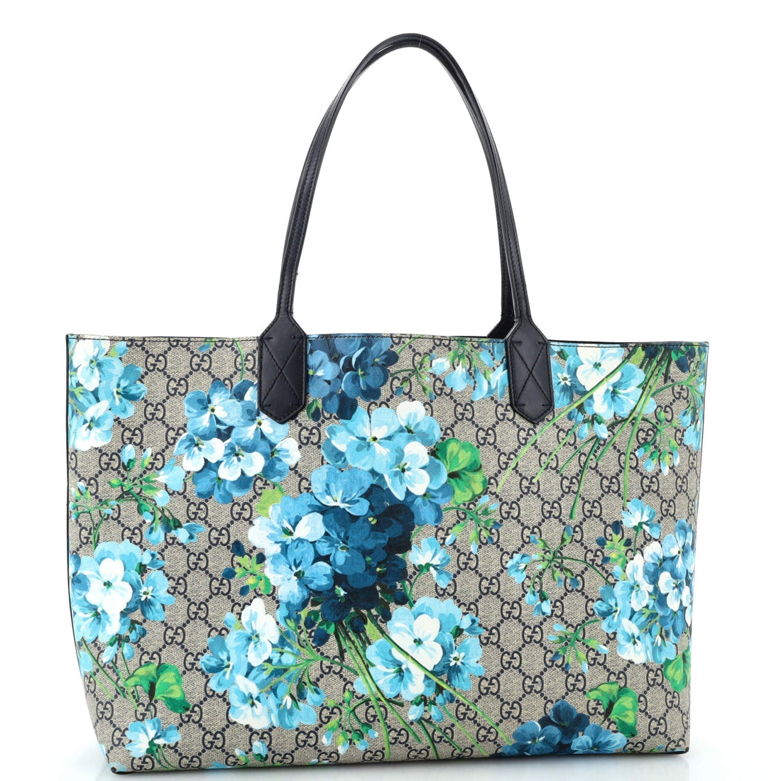 Reversible Tote Blooms GG Print Leather Medium