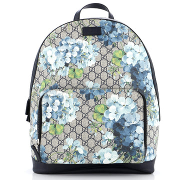 Zip Pocket Backpack Blooms Print GG Coated Canvas Medium