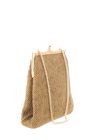 Judith Leiber Gold Metallic Clutch on Chain