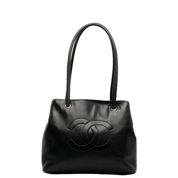 Chanel Cocomark  Bag houlder Bag Black Leather Lady Chanel