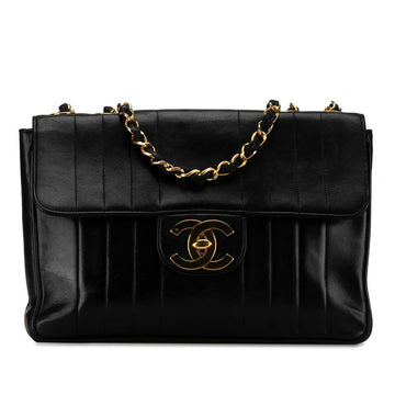 Chanel Mademoiselle Coco Double Flap Chain Shoulder Bag Black G   CHANEL