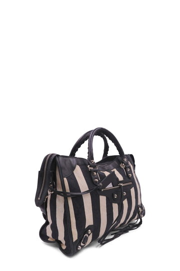 Chevre Damask Stripe City M Black White
