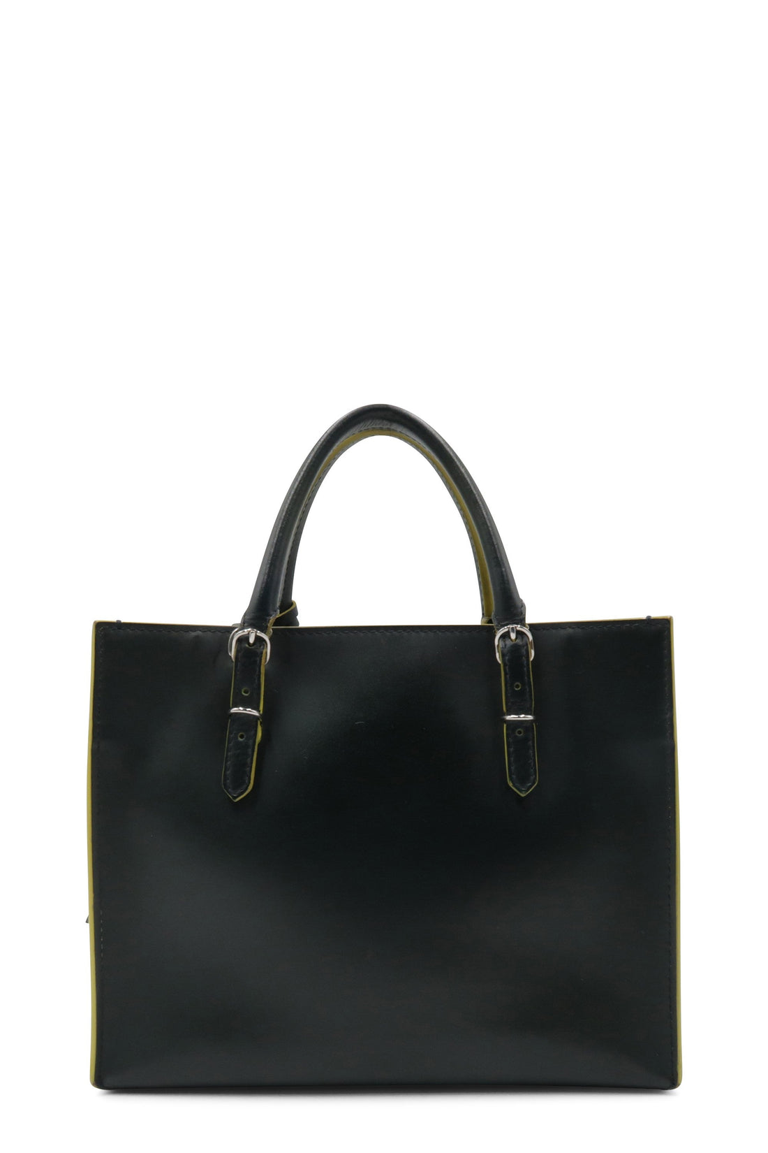 Papier Mini A4 Zip Around Tote Dark Green Yellow
