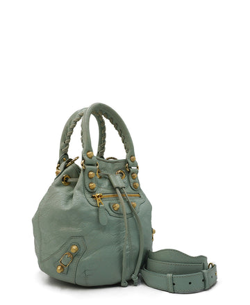Pompon City Bucket Bag Mint