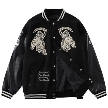 Makersluxe® Gothic Grim Reaper Varsity Jacket