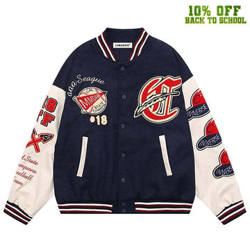 Makersluxe® MMDANBR Varsity Jacket Embroider Baseball