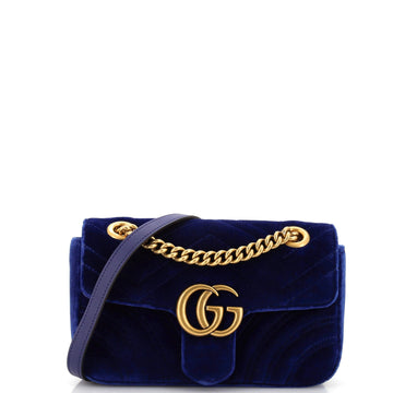 GG Marmont Flap Bag Matelasse Velvet Small