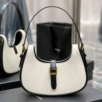 Makersluxe - Fermoir Hobo Bag Leather White/Black