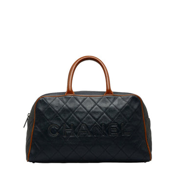 Chanel Logo  Bag Brown Caviar   Chanel