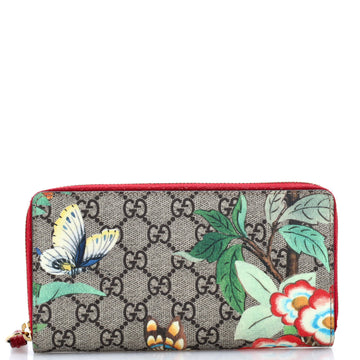 Zip Around Wallet Tian Print GG Coated Canvas