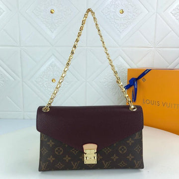 Makersluxe - Canvas Pallas Chain Shoulder Bag Marsala