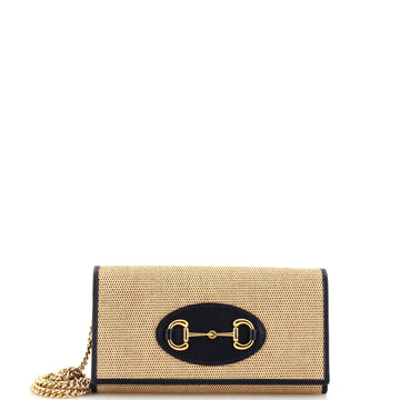 Horsebit 1955 Chain Wallet Canvas with Leather