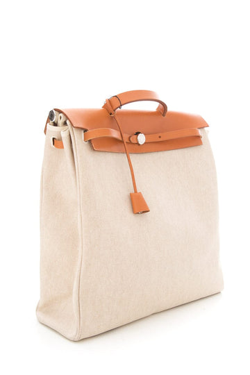Hermès Brown Toile Herbag Backpack/ Handbag