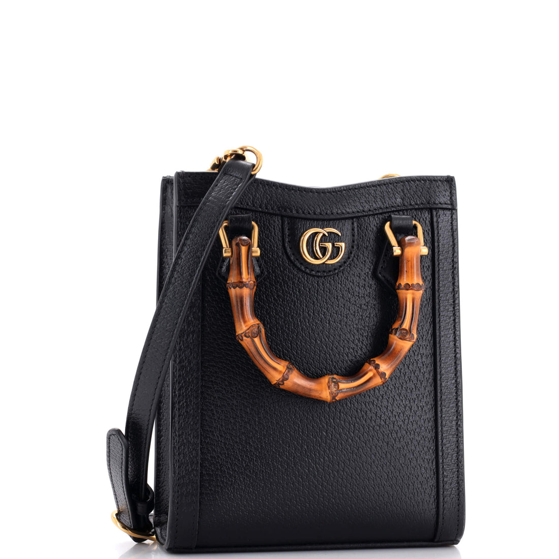 Vertical Diana NM Bamboo Handle Tote Leather Mini