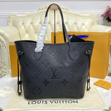 Makersluxe Black Leather Neverfull Bag - LUV 589