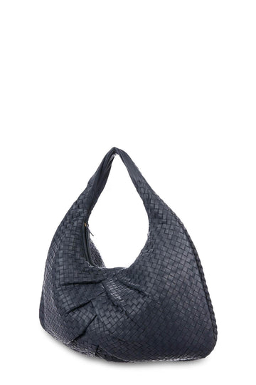 Intrecciato Leather Hobo Dark Slate