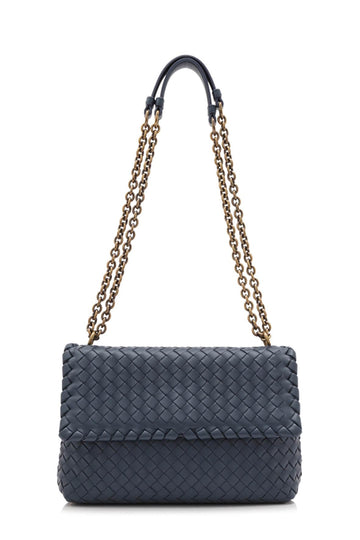 Small Olimpia Intrecciato Blue Grey