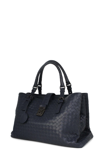 Medium Roma Intrecciato Navy