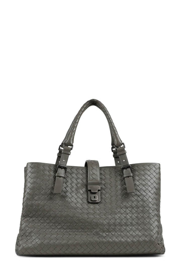 Medium Roma Intrecciato Taupe Grey