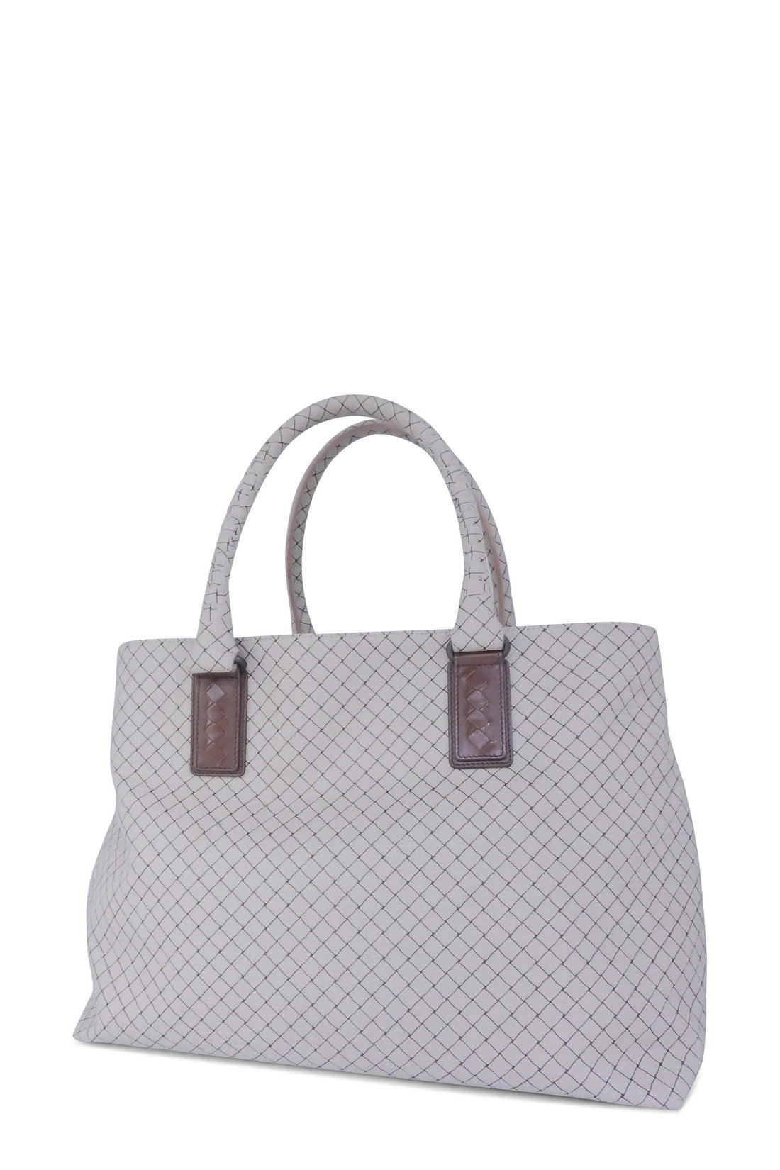 Printed Canvas Shopping Tote Brown