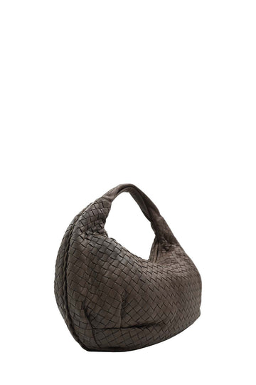 Small Nappa Intrecciato Hobo Bag Brown