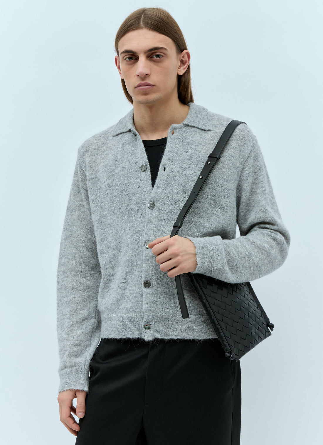 Bottega Veneta Men Small Flat Loop Crossbody Bag