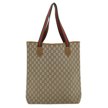 GUCCI GG Plus Canvas WebSherry Line Tote Bag Beige Red Green bs3253