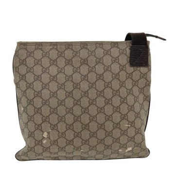 GUCCI GG Canvas Shoulder Bag PVC Leather Beige bs3746