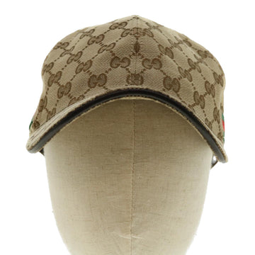 GUCCI GG Canvas Cap L Beige 200035 bs4818