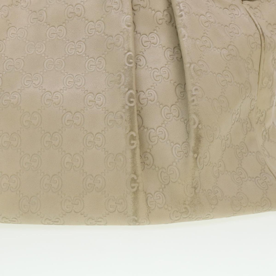 GUCCI Gucci Shima GG Tote Bag Leather Beige 211944 bs4876