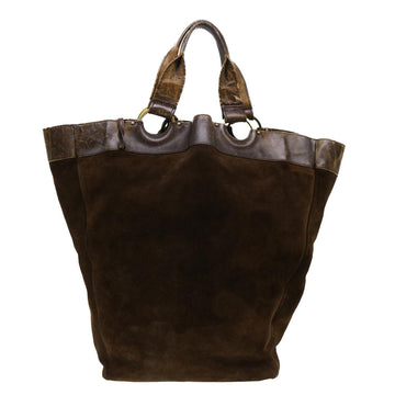 GUCCI Hand Bag Suede Brown 95374 bs5004
