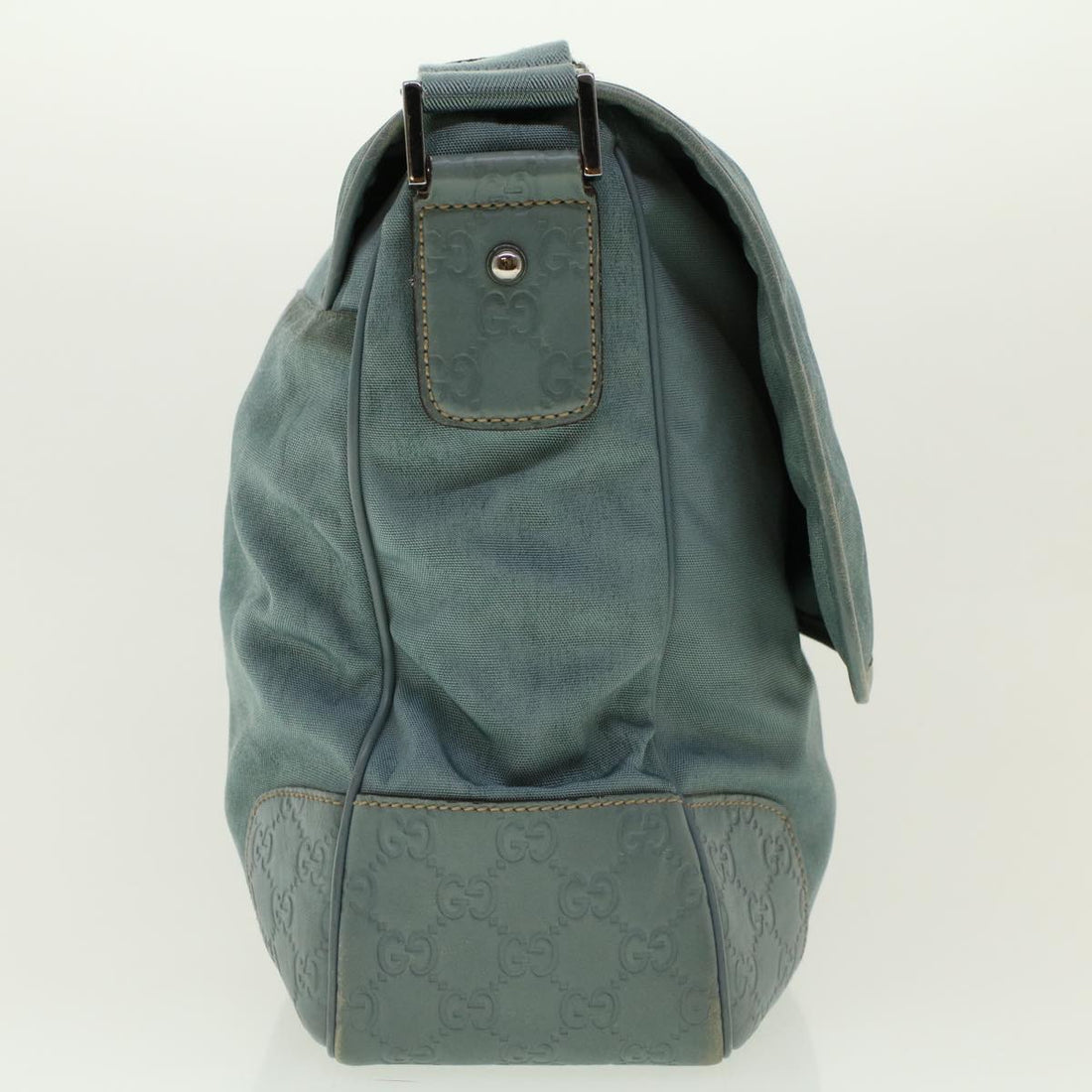 GUCCI GG Canvas Guccissima Shoulder Bag Light Blue 162419 bs5126