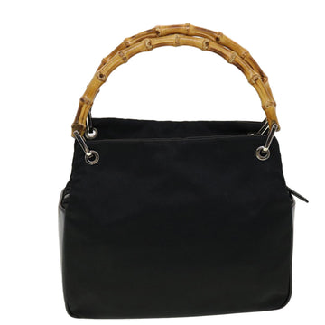 GUCCI Bamboo Hand Bag Nylon Black 000 1014 0575 bs5214