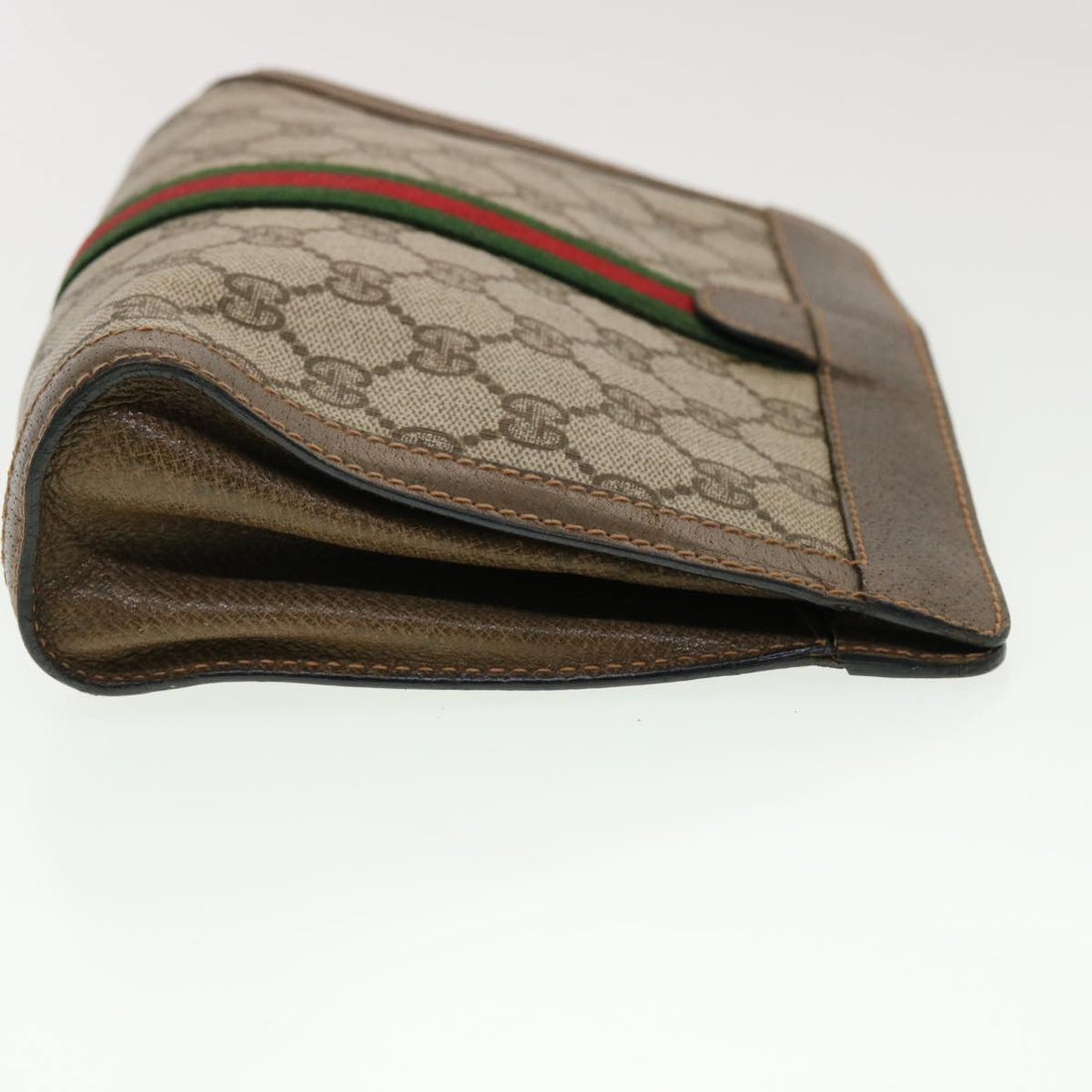 GUCCI GG Canvas Web Sherry Line Clutch Bag Beige Red Green 89.01.001 bs5999