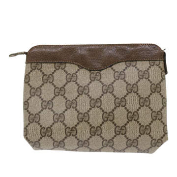 GUCCI GG Canvas Pouch PVC Leather Beige 64•01•020 bs6432