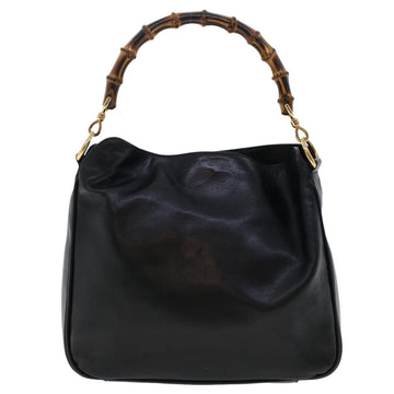 GUCCI Bamboo Shoulder Bag Leather Black 0011638 bs6460