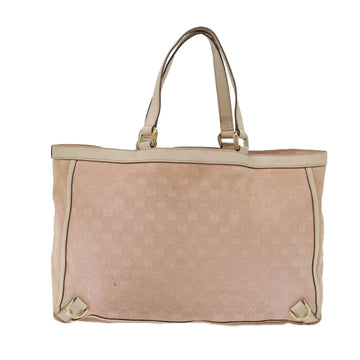 GUCCI GG Canvas Tote Bag Leather Pink 141472 bs6464