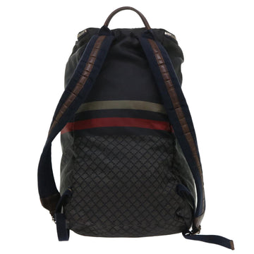 GUCCI Sherry Line Diamante Backpack Nylon Black Red beige 268111 bs6735