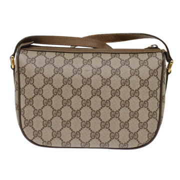 GUCCI GG Canvas Web Sherry Line Shoulder Bag PVC Leather Beige Green bs6920