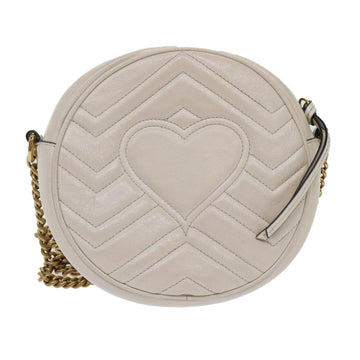 GUCCI GG Mormant Shoulder Bag Leather White 550154 bs7044