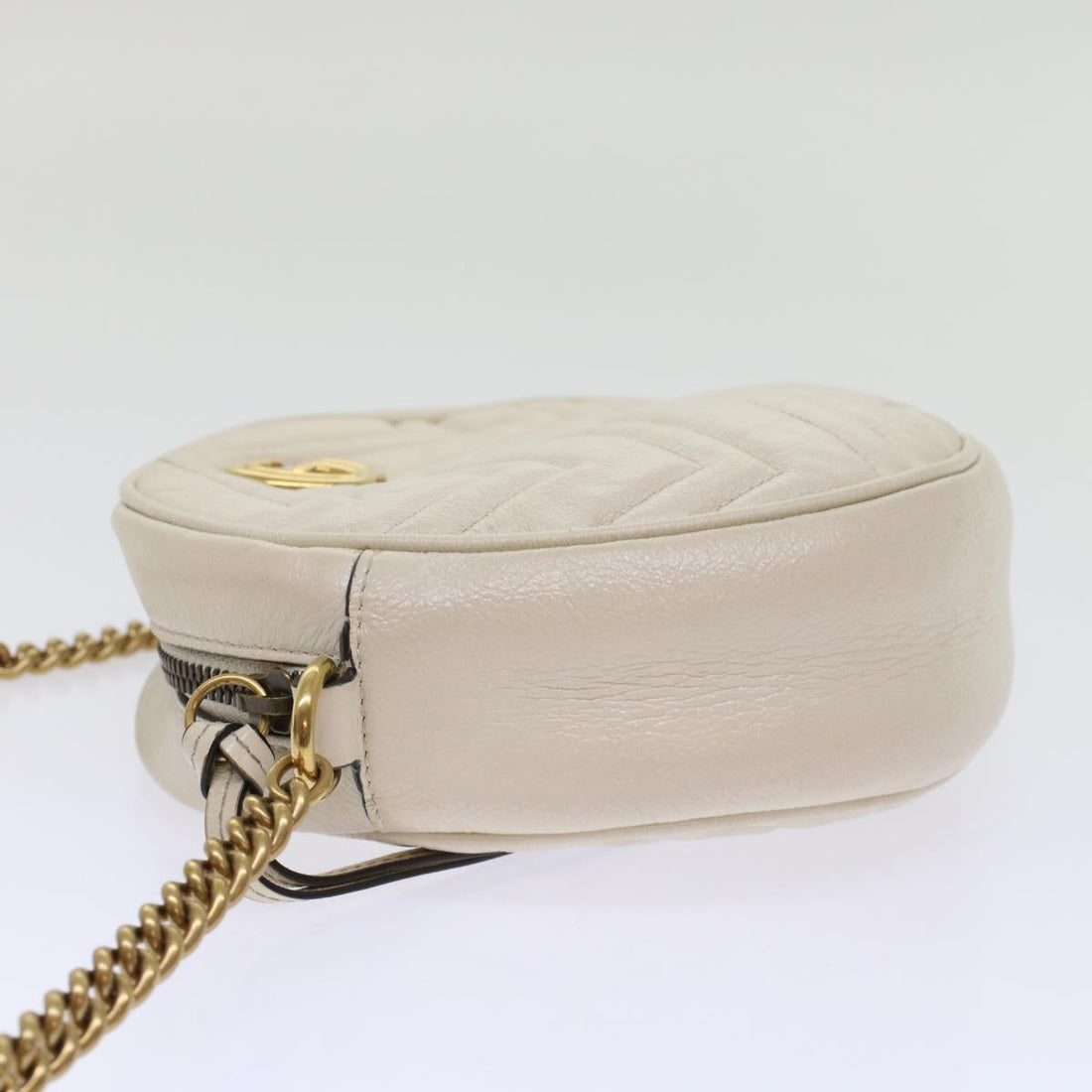 GUCCI GG Mormant Shoulder Bag Leather White 550154 bs7044