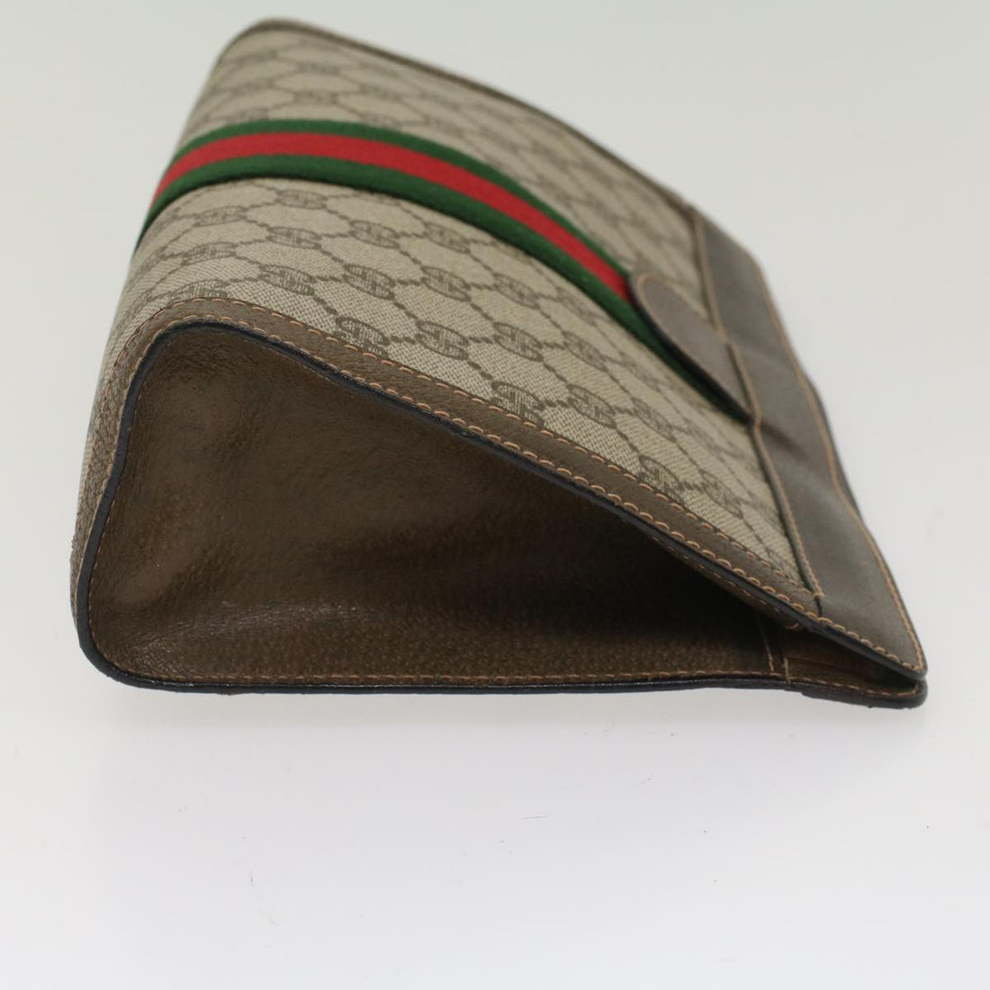 GUCCI GG Canvas Web Sherry Line Clutch Bag Beige Red Green 89.01.002 bs7231
