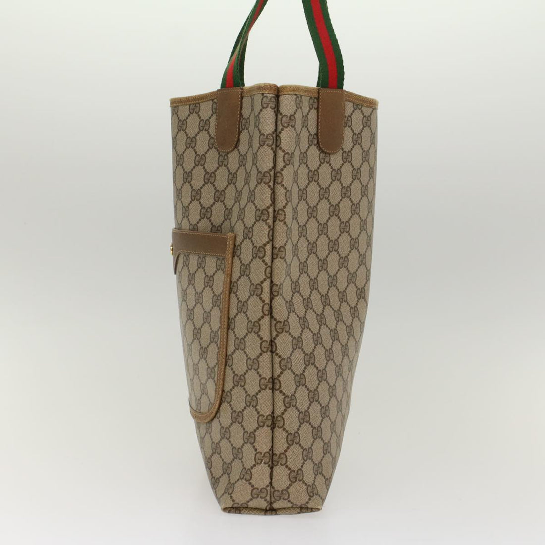 GUCCI GG Canvas Web Sherry Line Tote Bag Beige Red Green 39.02.003 bs7344