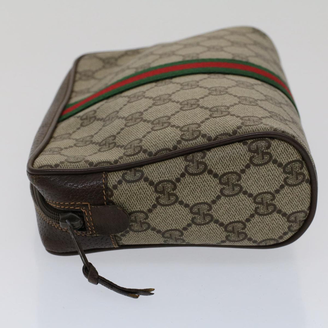 GUCCI GG Canvas Web Sherry Line Clutch Bag Beige Red 156.01.012 bs7348