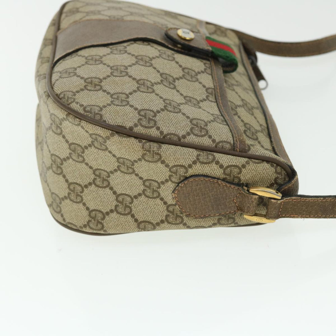 GUCCI GG Canvas Web Sherry Line Shoulder Bag Beige Red 89.02.032 bs7395
