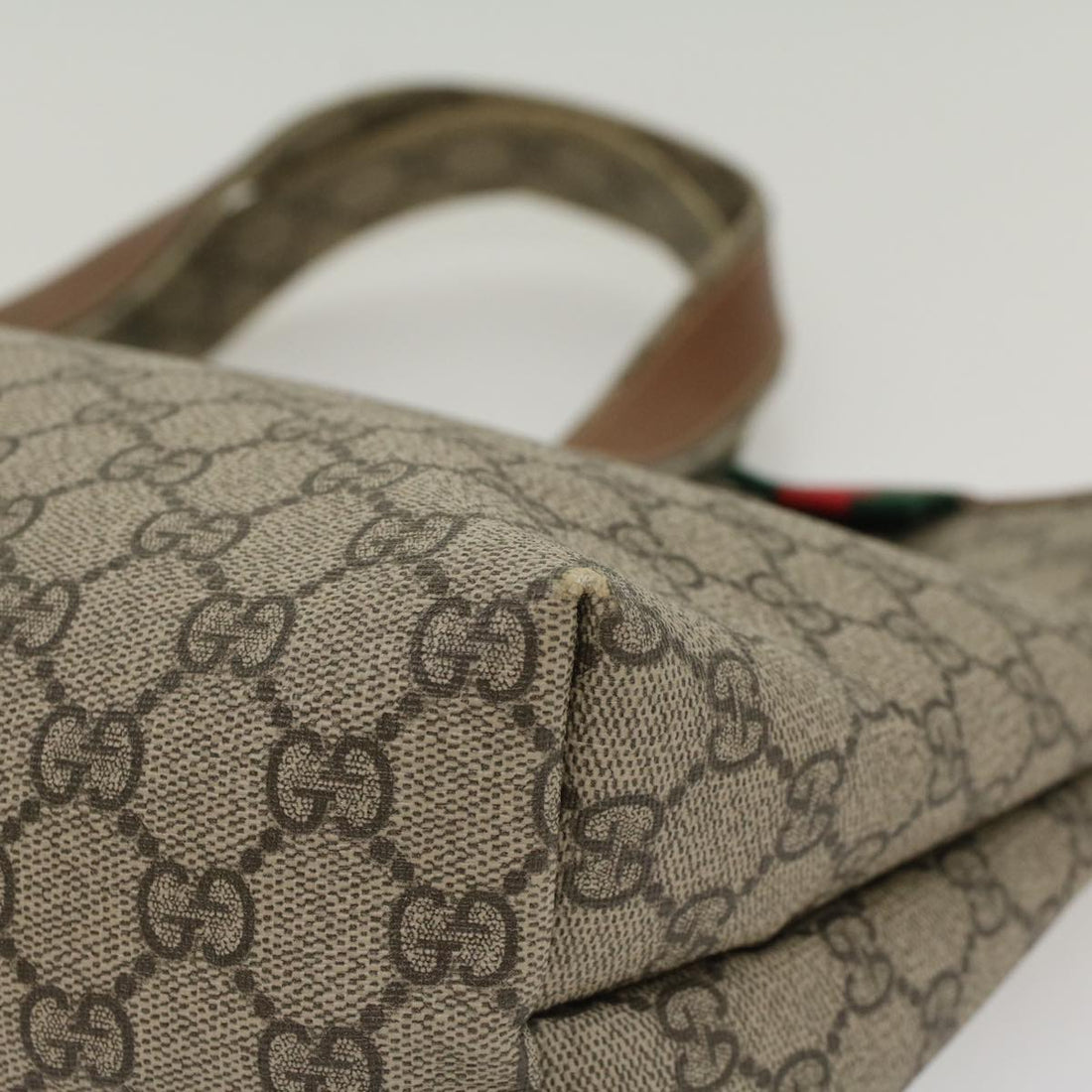 GUCCI GG Canvas Web Sherry Line Tote Bag Beige Green Red 211134 bs7521