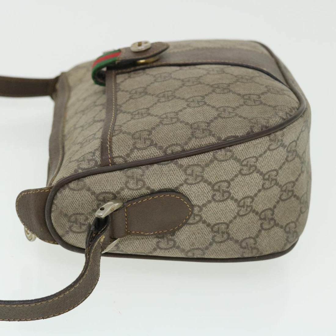 GUCCI GG Canvas Web Sherry Line Shoulder Bag Beige Red 89.02.032 bs7525