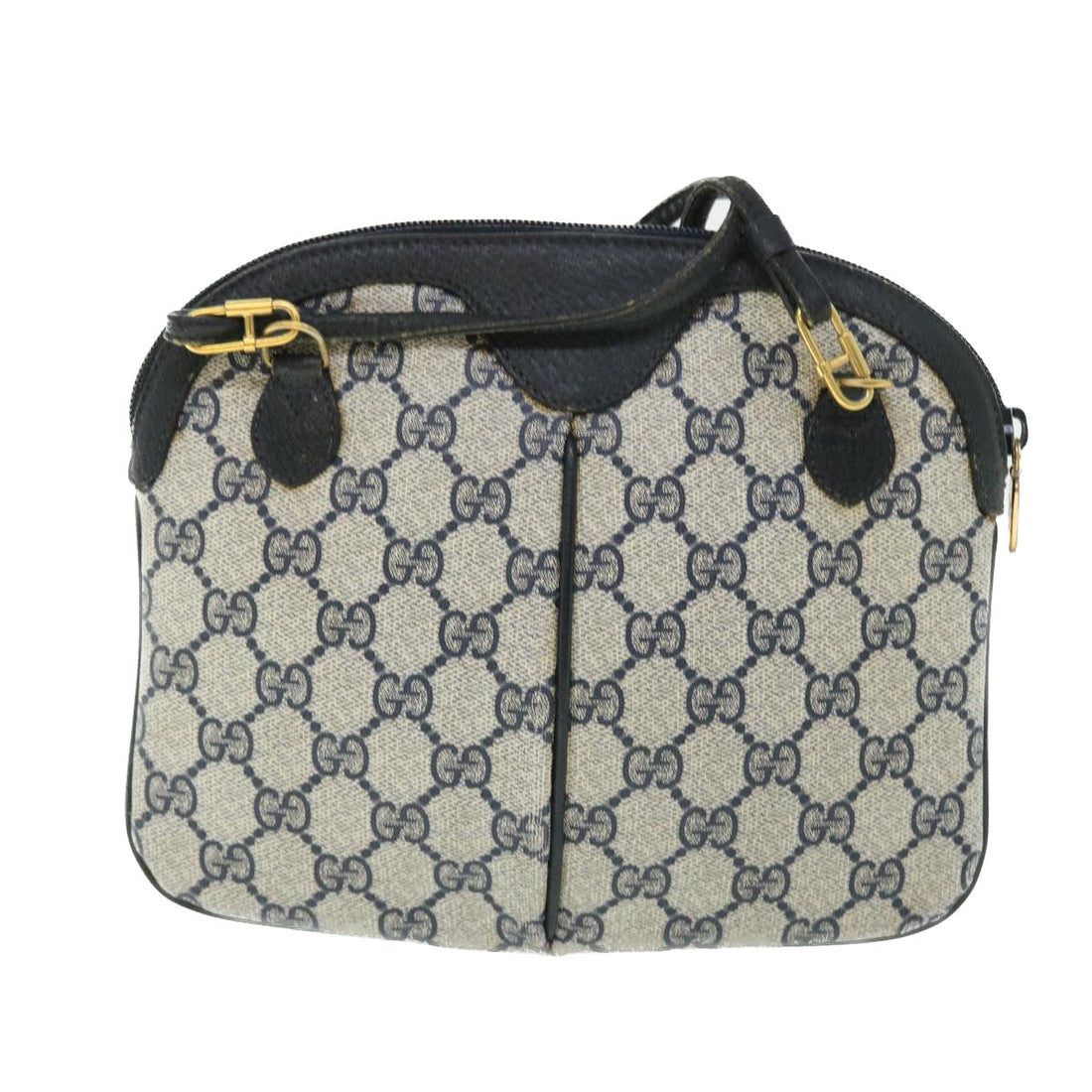 GUCCI GG Canvas Sherry Line Shoulder Bag Gray Red Navy 904•02•047 bs7625