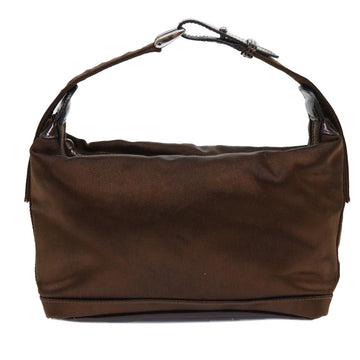 GUCCI Bamboo Hand Bag Nylon Brown bs7822